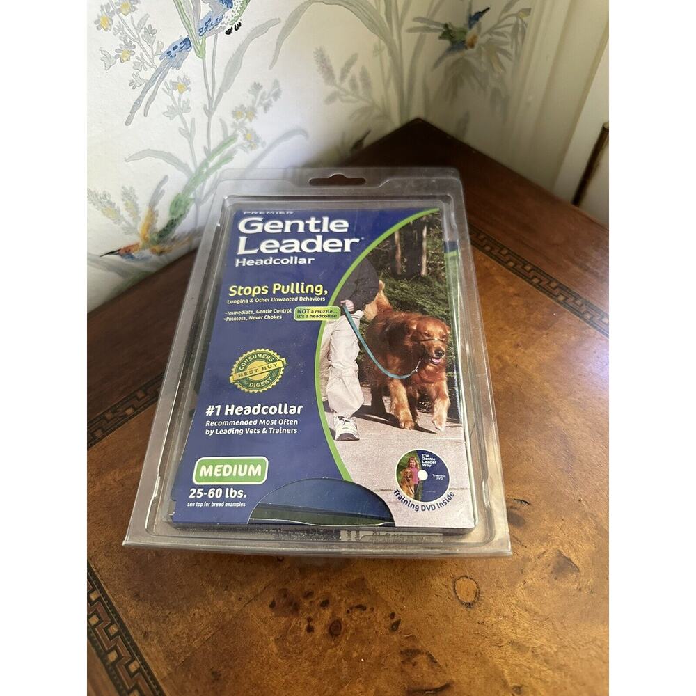 Premier Gentle Leader Head Collar Black Medium Dogs 25-60 Pounds New